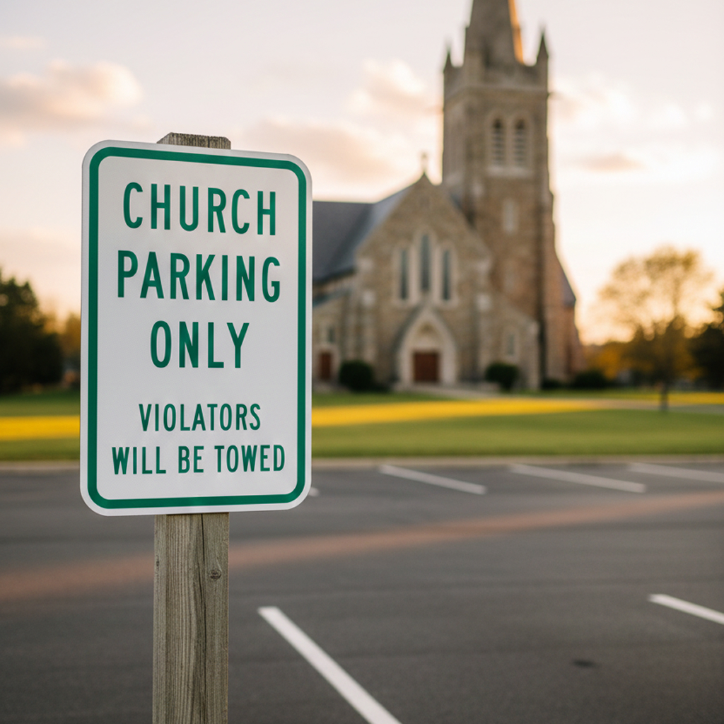 Church Parking Only Violators Will Be Towed