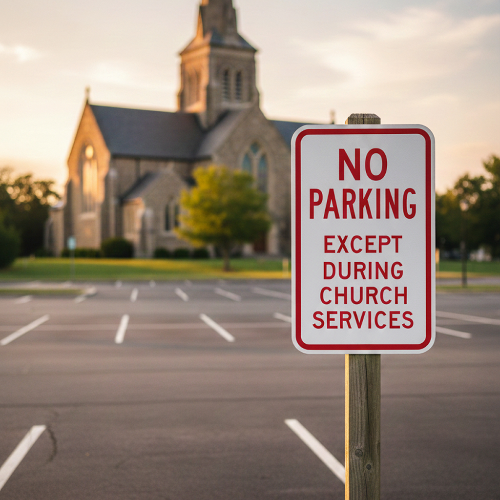 No Parking Except During Church Services