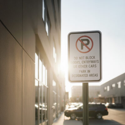 Do Not Block Doors, Entryways Or Other Cars Park
