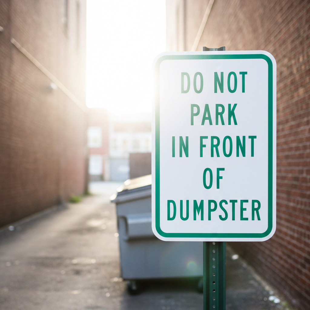 Do Not Park In Front Of Dumpster