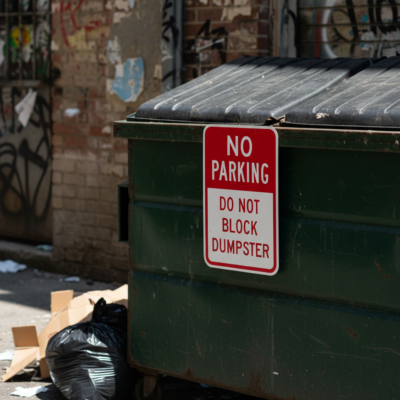 No Parking Do Not Block Dumpster