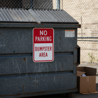 No Parking Dumpster Area