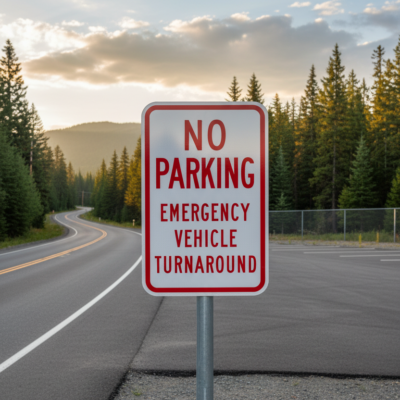 No Parking Emergency Vehicle Turnaround