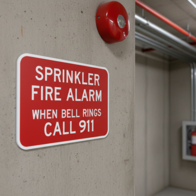 Sprinkler Fire Alarm When Bell Rings Call 911