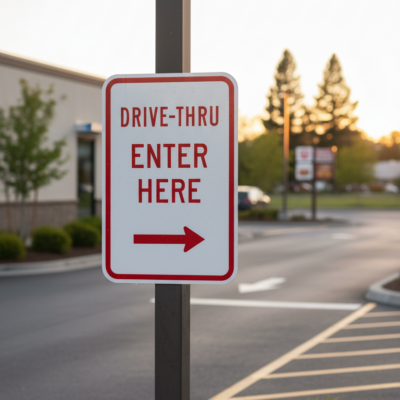 Drive-Thru Enter Here (Right Arrow)