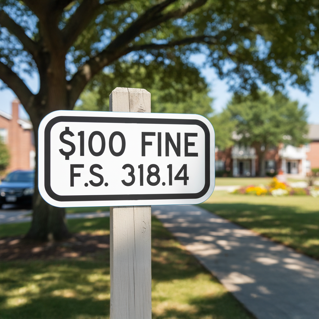 $100 Fine F.S. 318.14