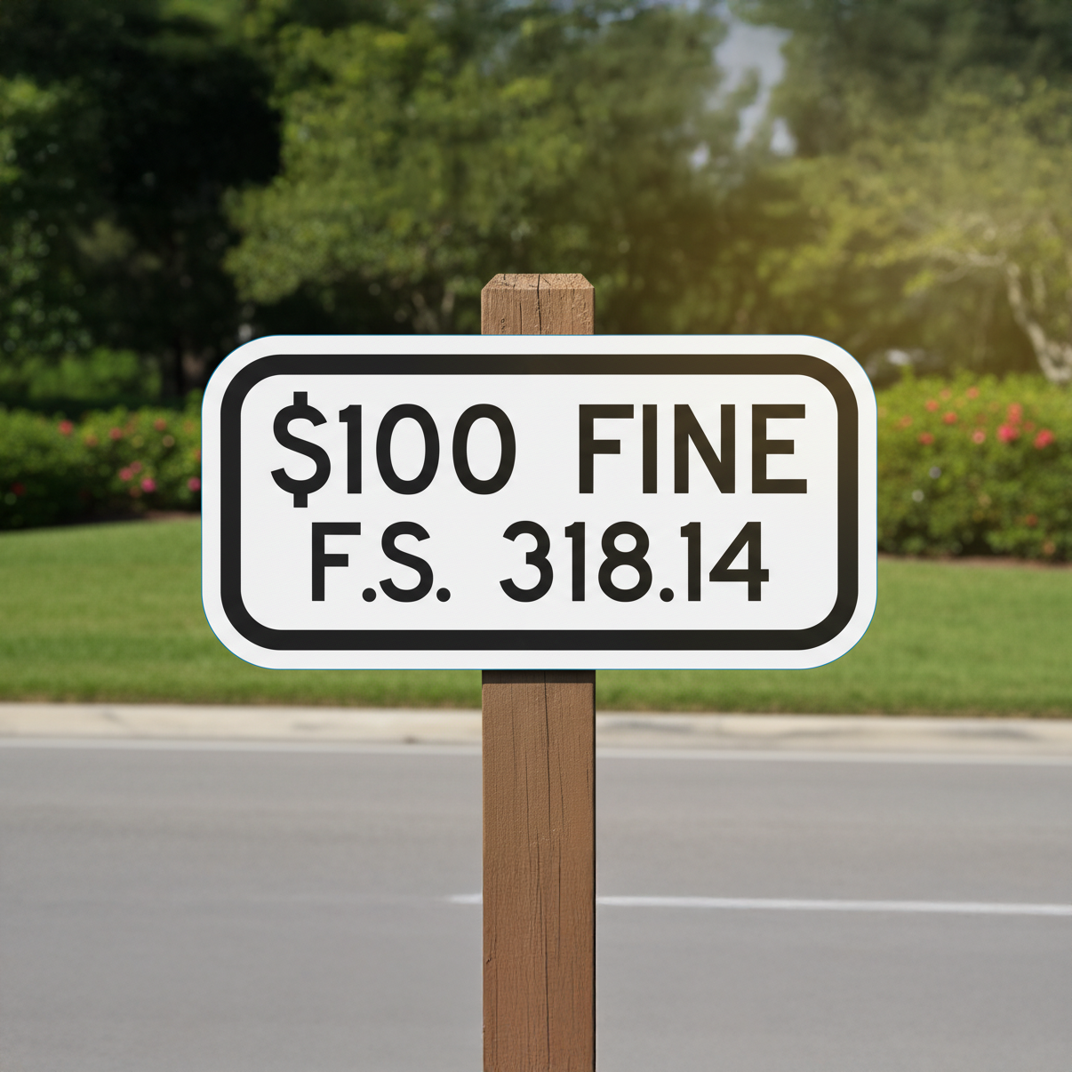 $100 Fine F.S. 318.14 - Image 2