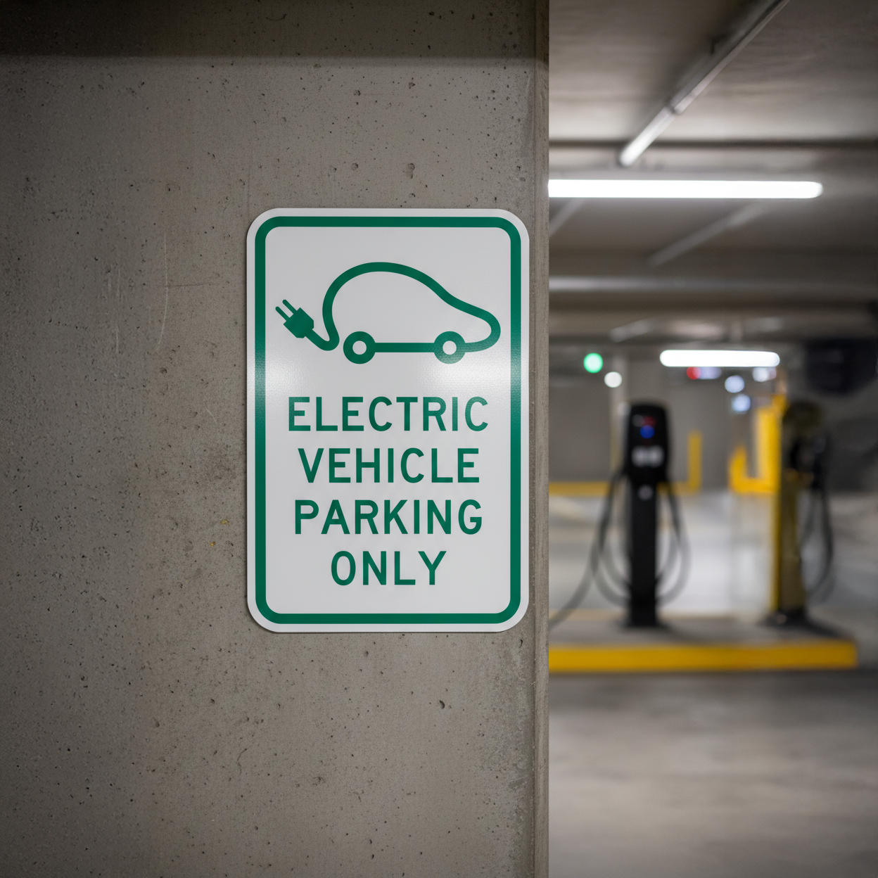 High Effeciency Vehicle Parking Only