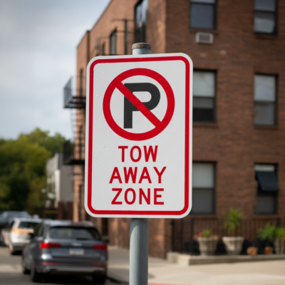 Tow Away Zone (No Parking Symbol)