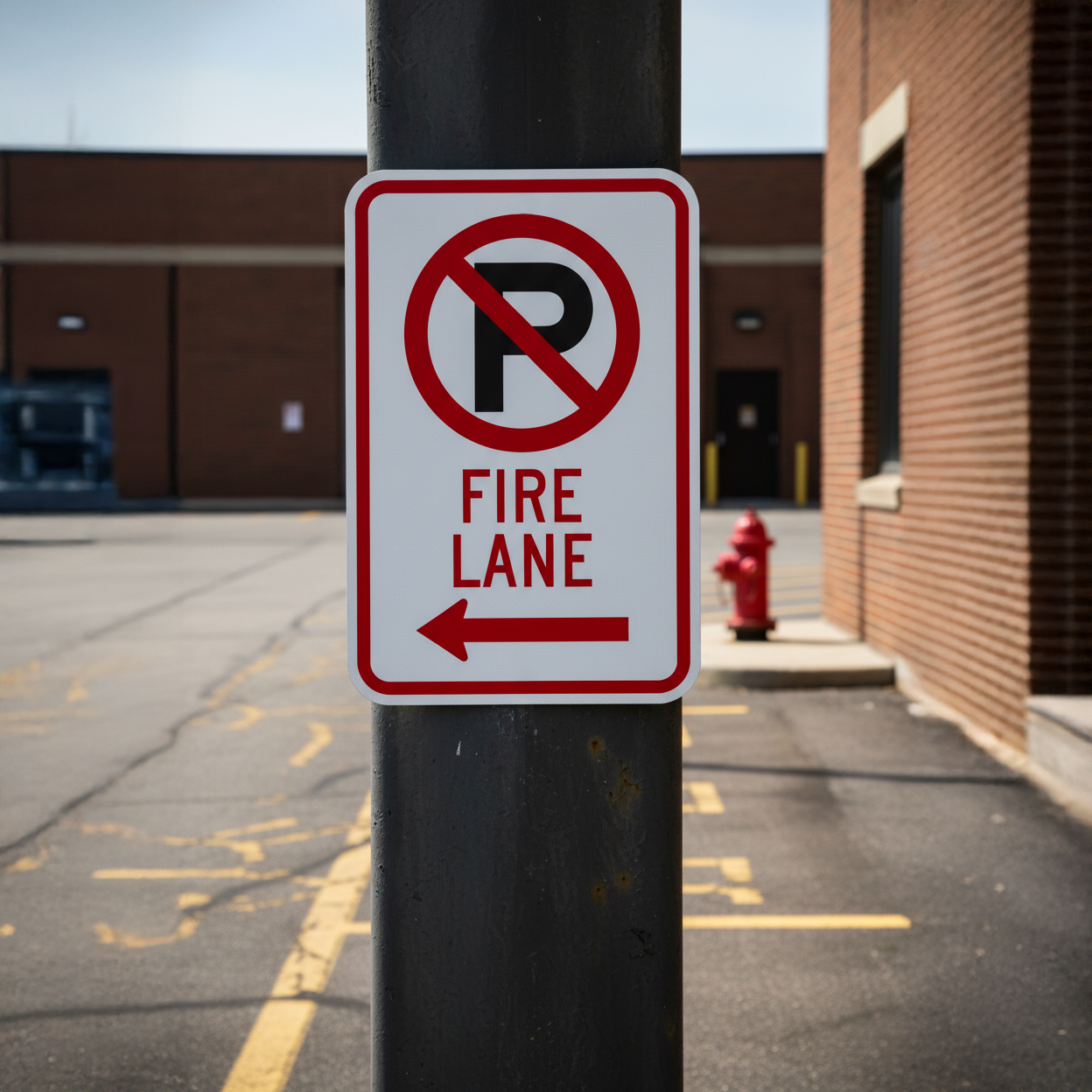 Fire Lane (No Parking Symbol And Left Arrow) - Image 2