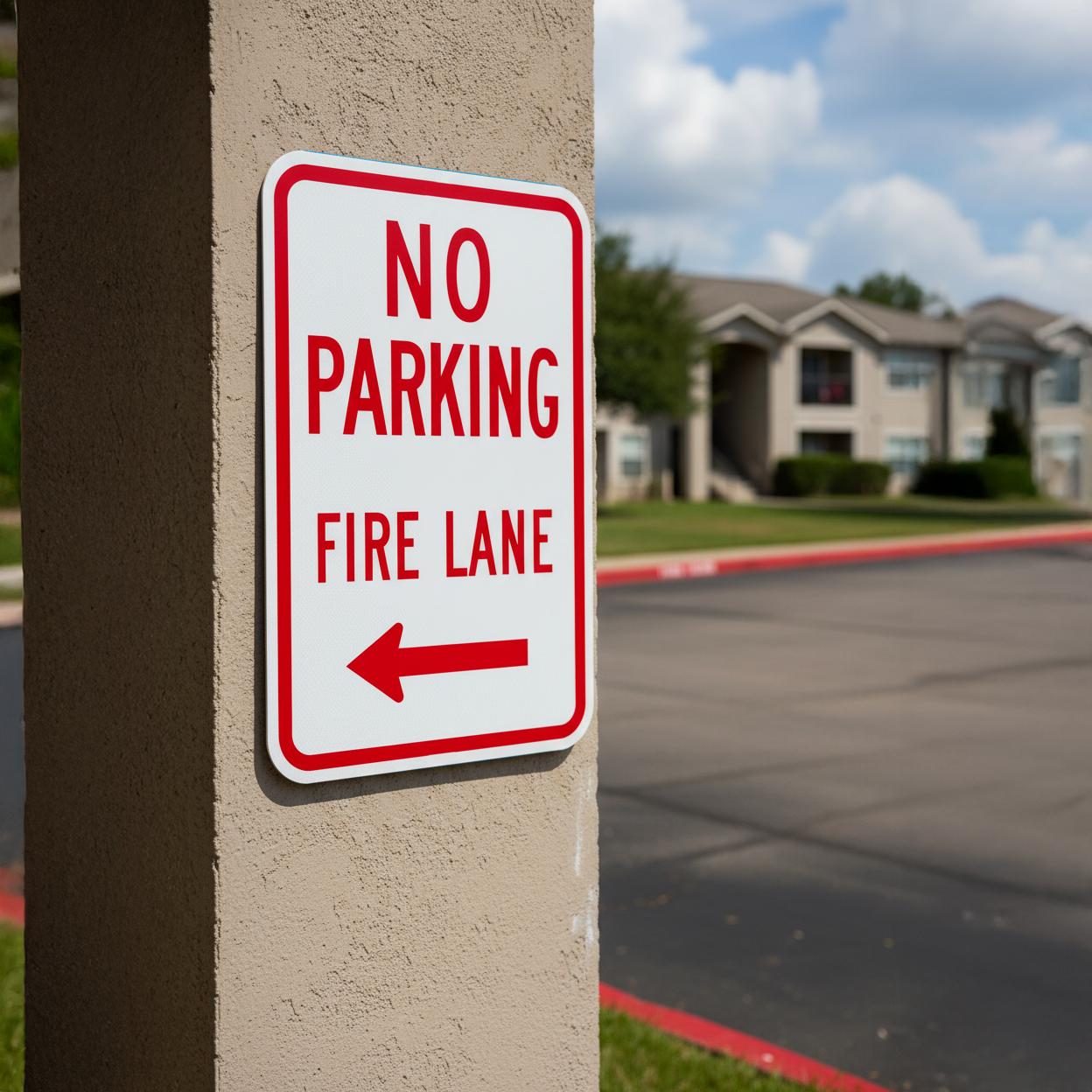 No Parking Fire Lane (Left Arrow) - Image 2