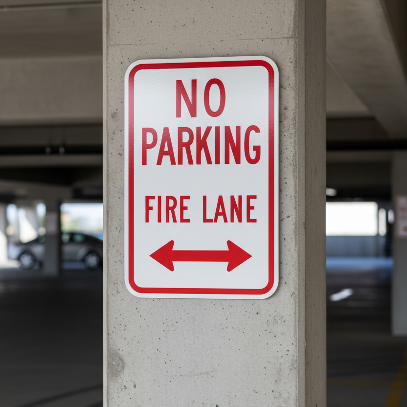 No Parking Fire Lane (Double Arrow)