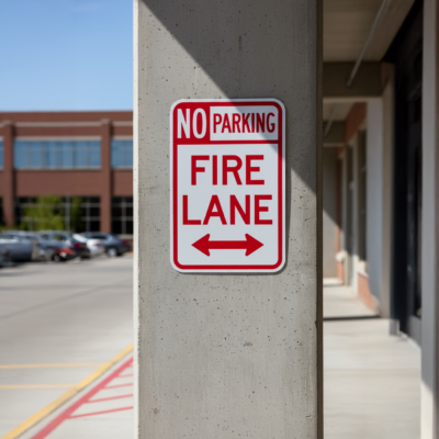 No Parking Fire Line (Double Arrow)