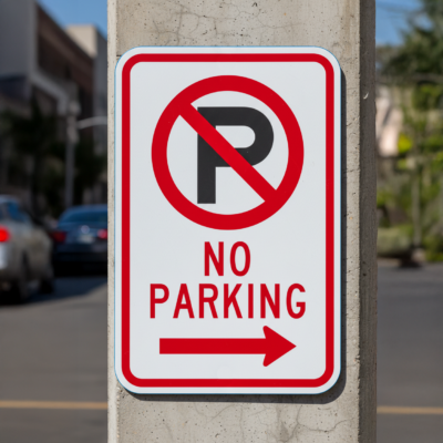 No Parking (No Parking Symbol And Right Arrow)