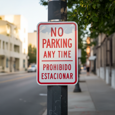 No Parking Any Time Prohibido Estacionar