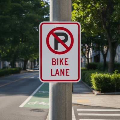 No Parking Bike Lane (W/Sym)