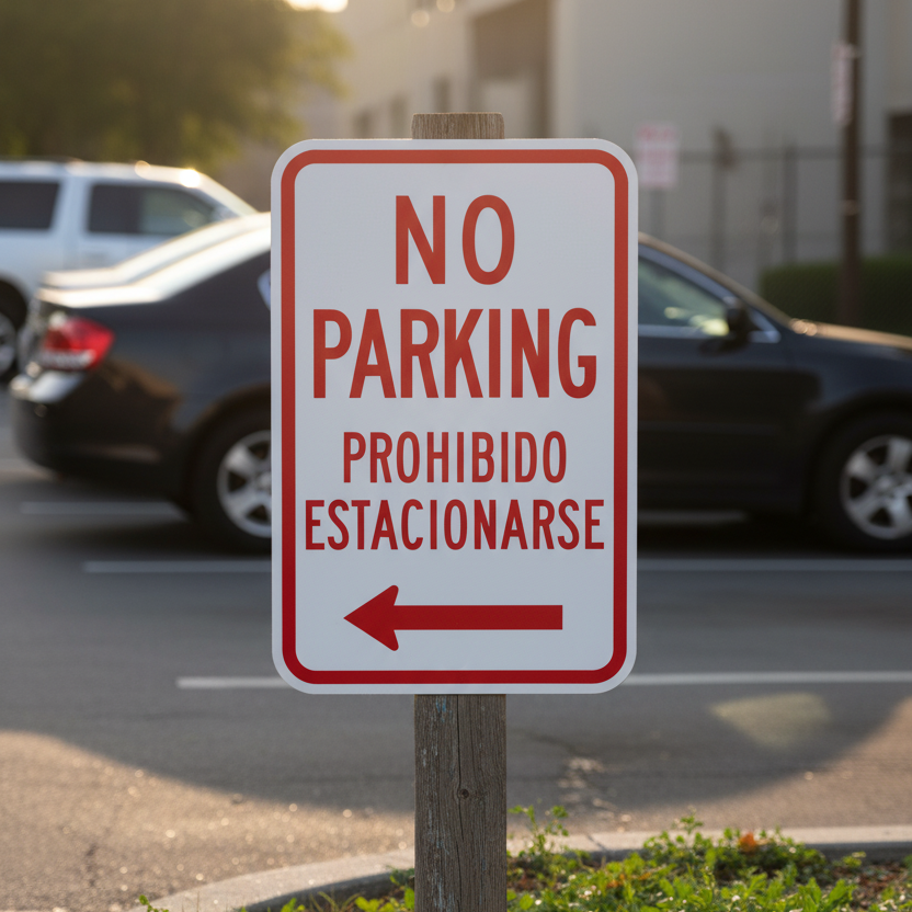 No Parking Prohibido Estacionarse (Left Arrow)