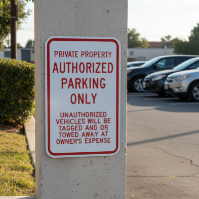 Private Property Authorized Parking Only Unauthorized