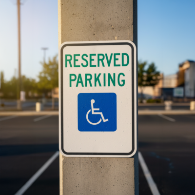 Reserved Parking with Handicap Symbol