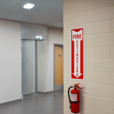 Fire Extinguisher with down arrow