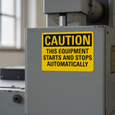 Caution This Equipment Starts And Stops Automatically