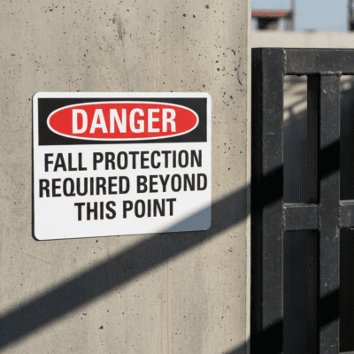 Danger Fall Protection Required Beyond This Point