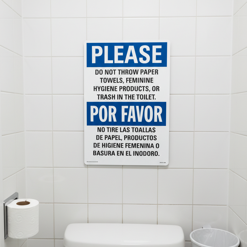 Please Do Not Throw Paper Towels Feminine Hygiene Products