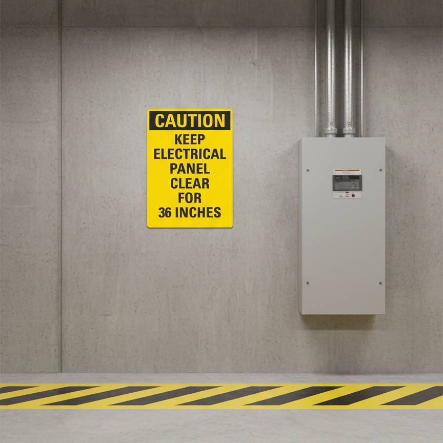 Caution Keep Electrical Panel Clear For 36 Inches