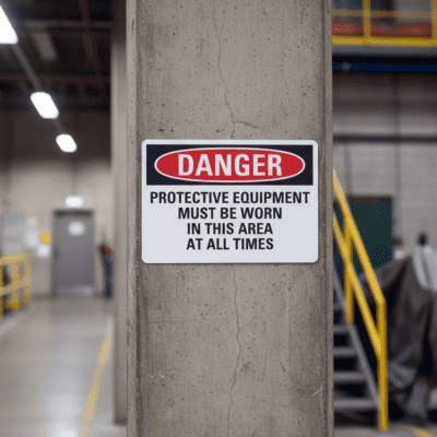 Danger Protective Equipment Must Be Worn In
