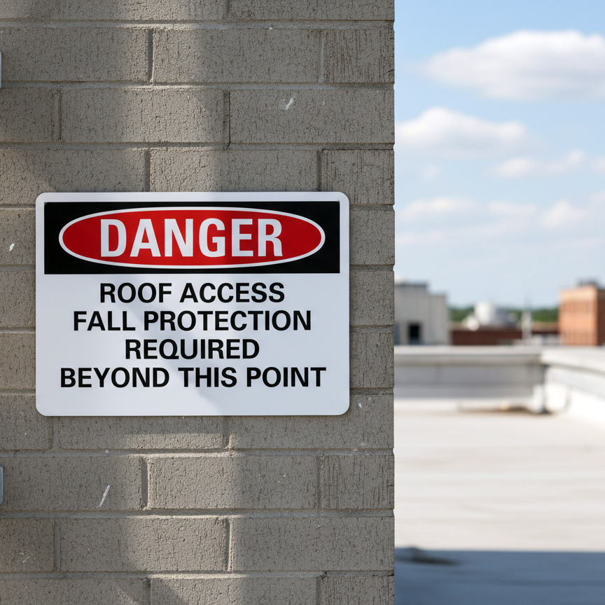 Danger Roof Access Fall Protection Required - Image 2