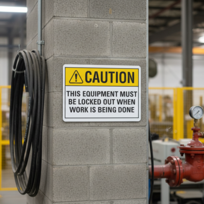 Caution (Ansi) This Equipment Must Be Locked