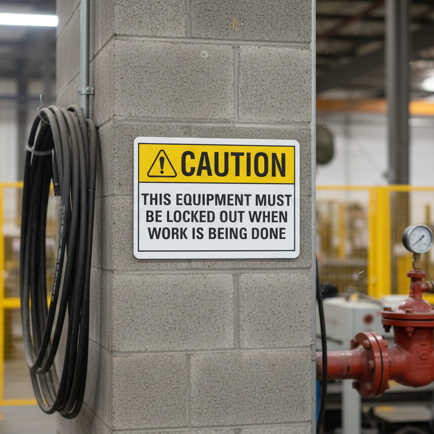 Caution (Ansi) This Equipment Must Be Locked