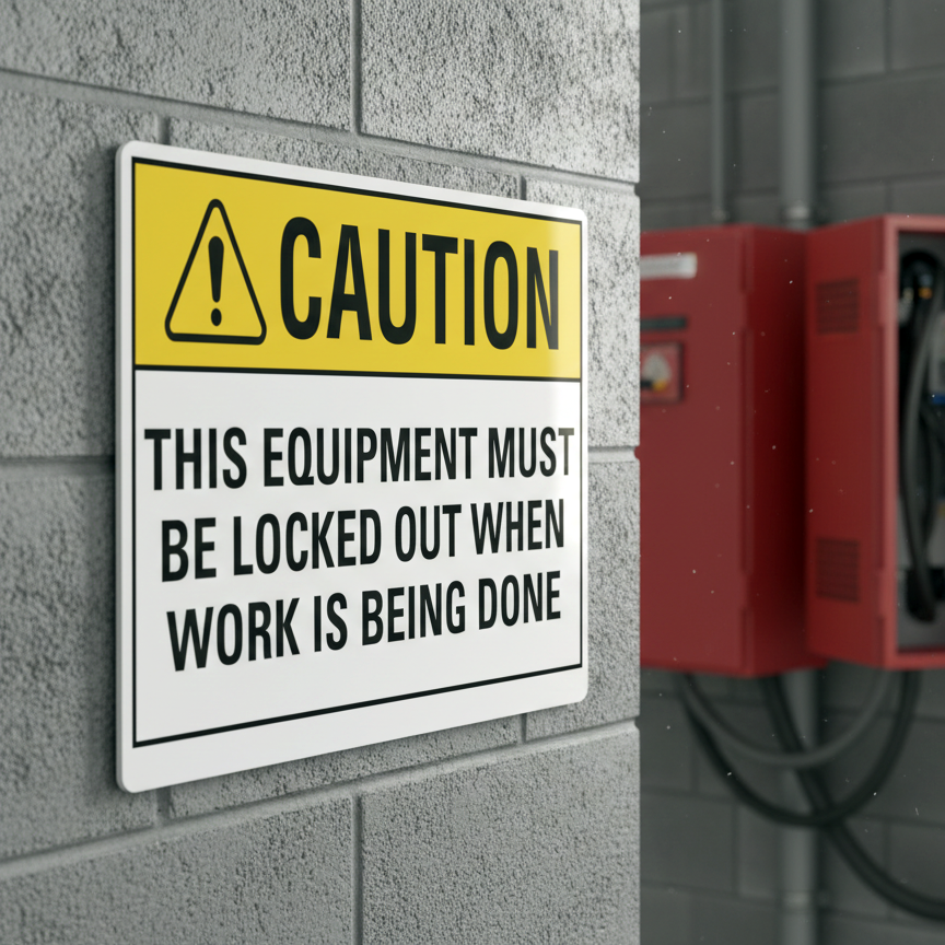 Caution (Ansi) This Equipment Must Be Locked - Image 2