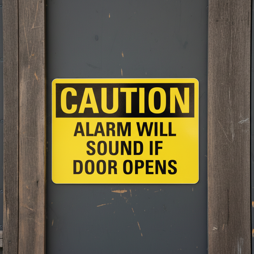 Caution Alarm Will Sound If Door Opens