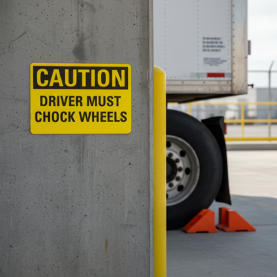 Caution Driver Must Chock Wheels