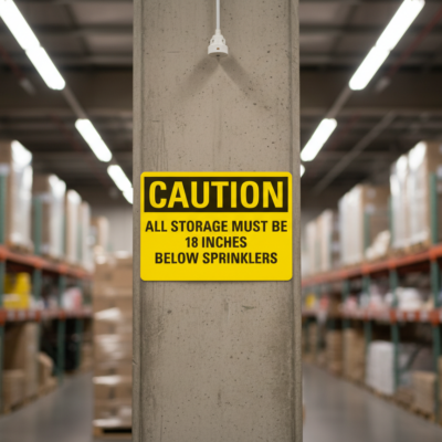 Caution All Storage Must Be 18 Inches Below