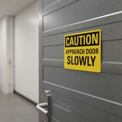Caution Approach Door Slowly
