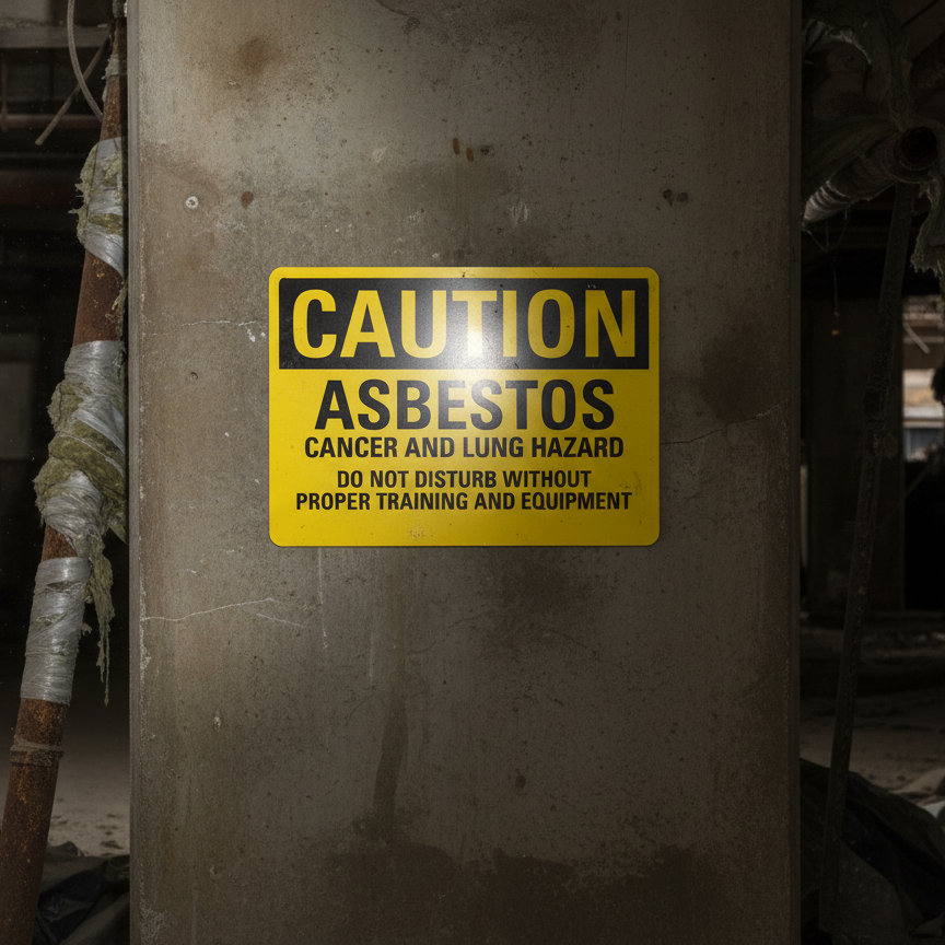 Caution Asbestos Cancer And Lung Hazard Do - Image 2