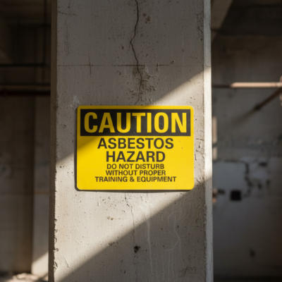 Caution Asbestos -Hazardous- Do Not Disturb