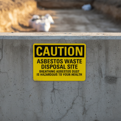 Caution Asbestos Waste Disposal Site Do Not