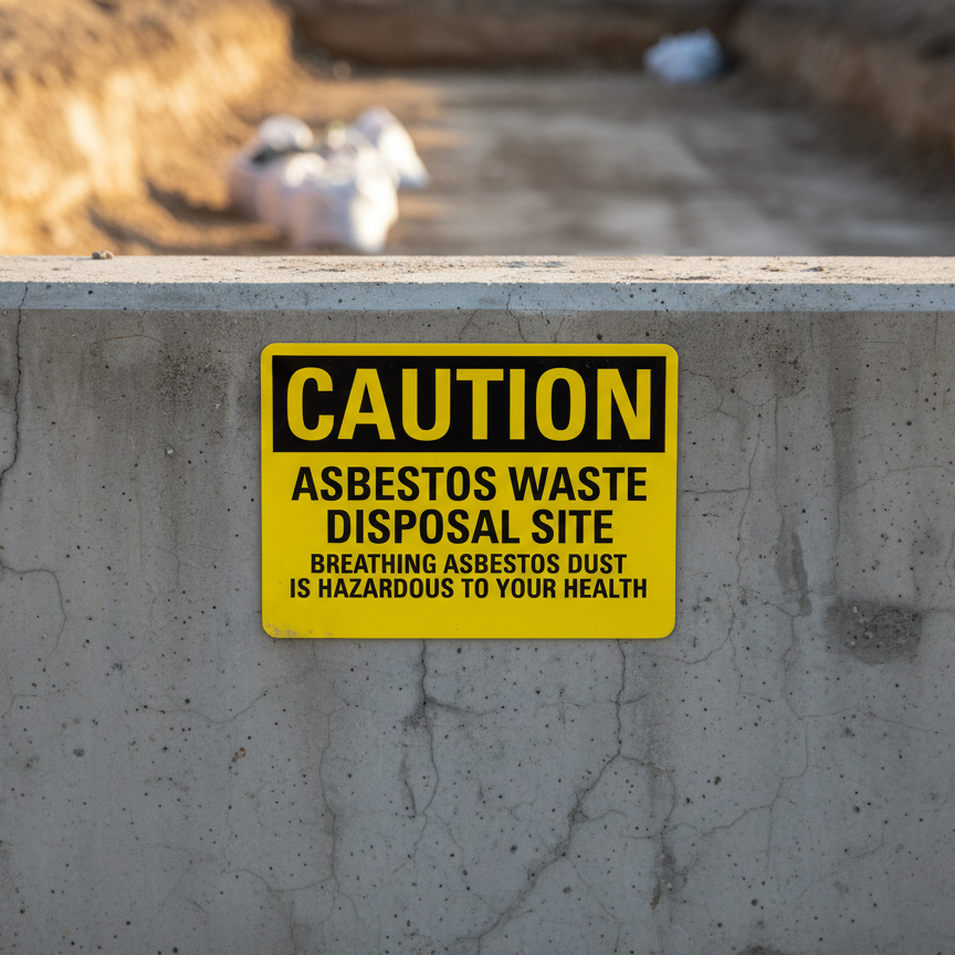 Caution Asbestos Waste Disposal Site Do Not