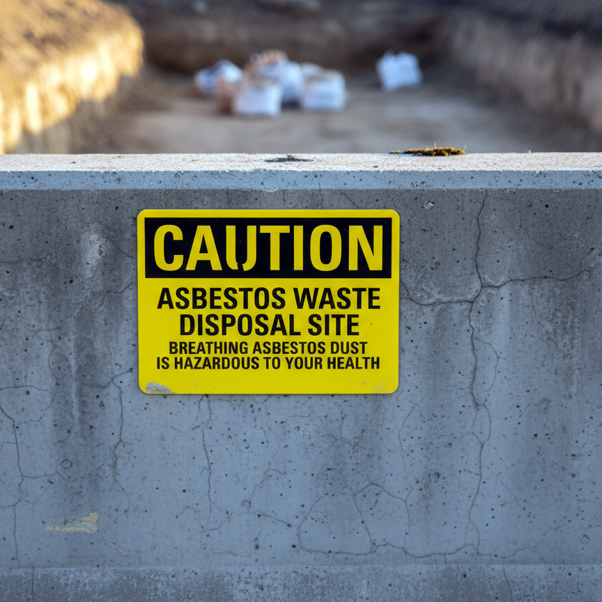 Caution Asbestos Waste Disposal Site Do Not - Image 2