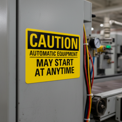Caution Automatic Equipment May Start At Anytime