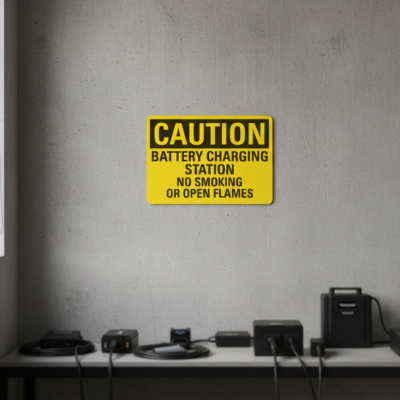 Caution Battery Charging Station No Smoking