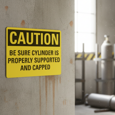 Caution Be Sure Cylinder Is Properly Supported