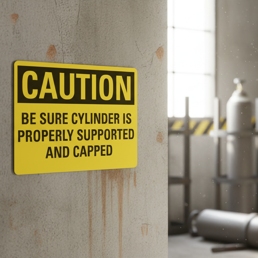 Caution Be Sure Cylinder Is Properly Supported