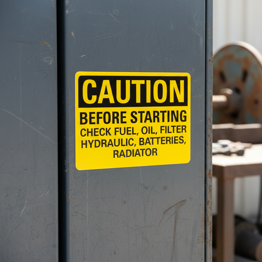 Caution Before Starting Check Fuel, Oil, Filter - Image 2