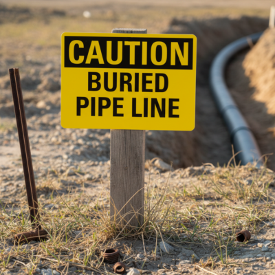 Caution Buried Pipe Line