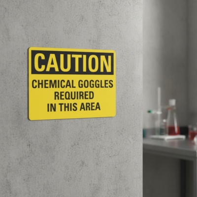 Caution Chemical Goggles Required In This Area