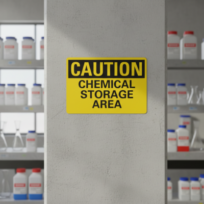 Caution Chemical Storage Area